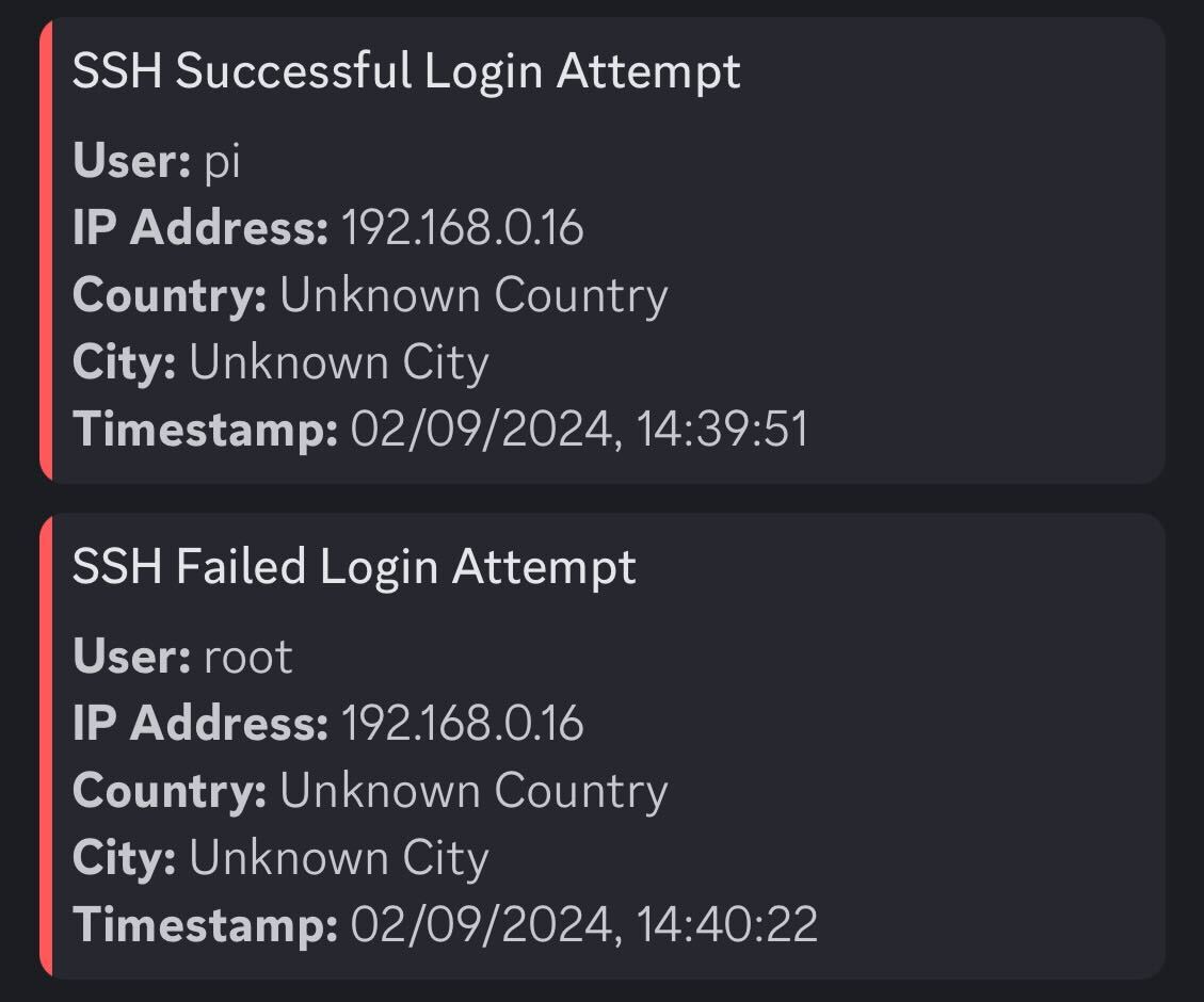 SSH alerts